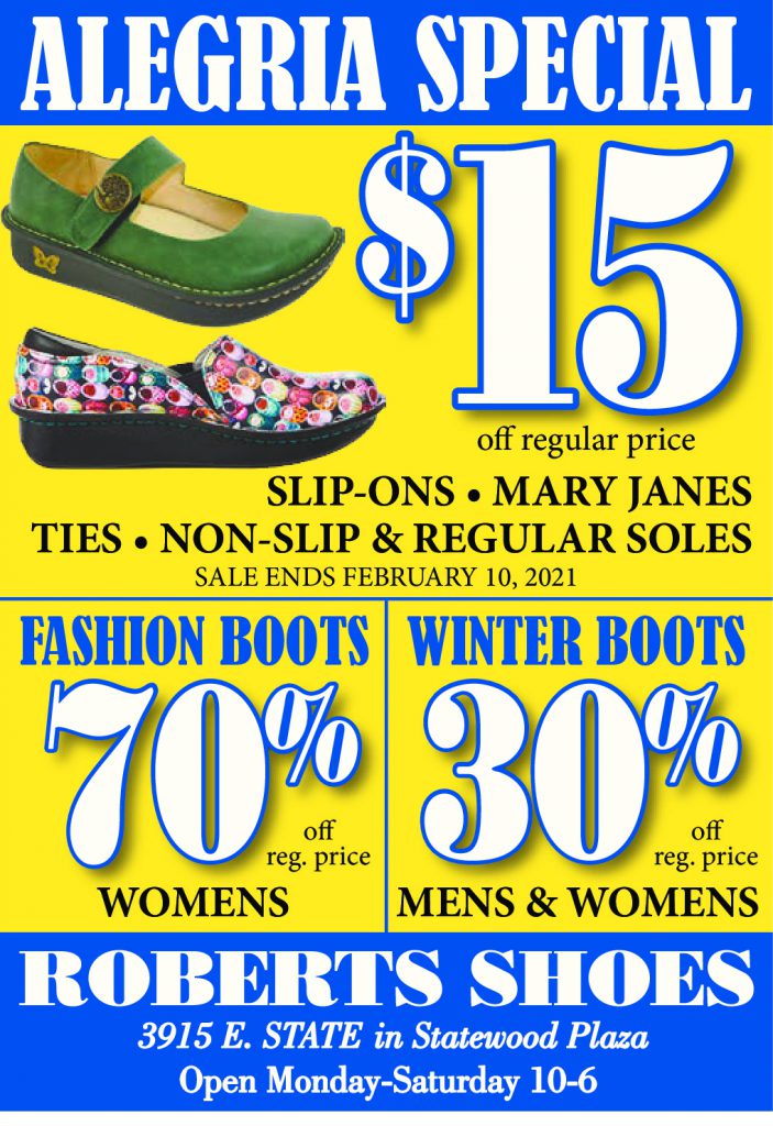 Current Ad Roberts Shoes Fort wayne